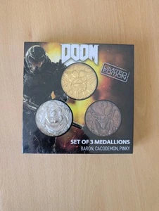 Doom Baron Cacodemon Pinky Set of 3 Medallions Arcade Mode Collectible Dust - Picture 1 of 2