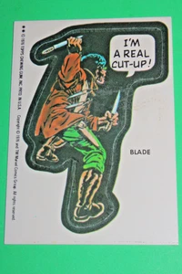 1976 TOPPS MARVEL SUPER HEROES STICKERS Blade I'm a Real Cut-Up! - Picture 1 of 6