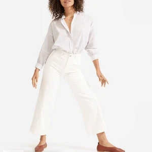 New Everlane The Wide Leg Crop Pant Bone Size 00 Regular - Picture 1 of 10