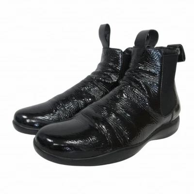 Prada 3T1381 Side Gore Patent Leather Short Boot Chelsea Boots Black 36"" Used 8 - Image 1 of 4