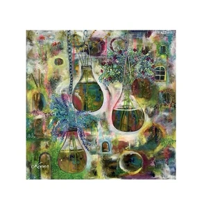 Painting Original A Lightbulb Moment Inks On MDF 50cm X50cm By Kenna Unframed - Imagen 1 de 2