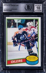 1980-81 Wayne Gretzky Topps Signed 2nd Year Rookie Era Hockey Card BGS AUTO 10 - Picture 1 of 2