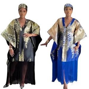 Afrikanisches Dashiki Abaya langes Kleid Quaste Kaftan marokkanisch locker Damen Kleider arabisch - Bild 1 von 12