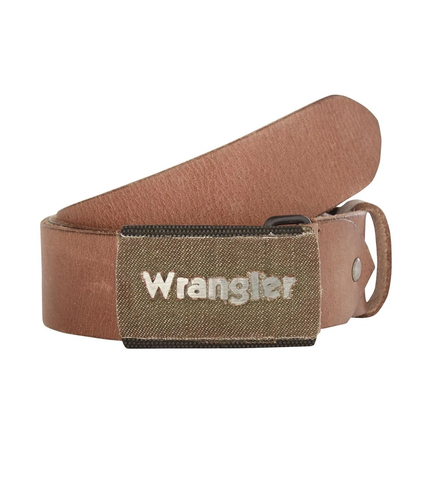 Wrangler Kabel Logo Hebilla Marrón Cinturón En TALLA XS (81.3cm) A XXXL (117cm) - Imagen 1 de 1