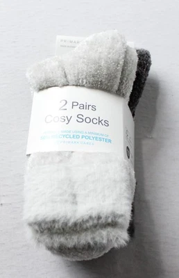 Primark Women's 2-Pairs Soft Warm Cosy Socks DH3 Gray One Size NWT - Image 1 of 4