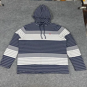 Polo Ralph Lauren Men's Striped Jersey Hooded T-shirt Size XL Blue - Picture 1 of 8
