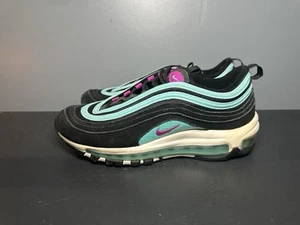 Nike Air Max 97 Black Hyper Violet 921522-015 Youth 7Y Sneakers Suede Black Blue - Picture 1 of 9