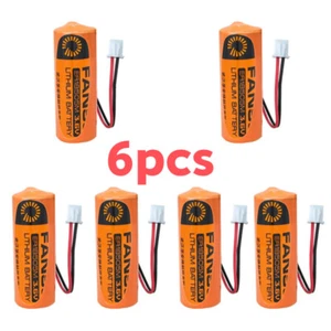 6pcs ER18505M 3.6V 3500MAH Battery Water Meter PLC Battery with White Plug New - Picture 1 of 4