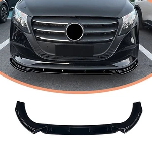 Black Front Bumper Lip Spoiler Splitter Body Kit For Benz V Class Vito W447 24+ - Picture 1 of 8