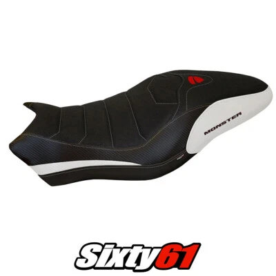 Ducati Monster 821 1200 Seat Cover Tappezzeria 2017-2020 Ultragrip White Black - Image 1 of 4