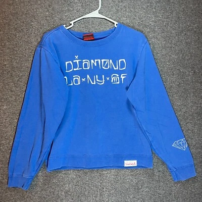 DIAMOND Supply Co Sweatshirt Women's Blue Crewneck Sweater Pullover Ladies. - Image 1 of 4