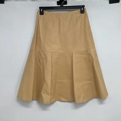 NWT Miu Miu Leather Skirt Women’s EU 40 Yellow Flare New - Image 1 of 4