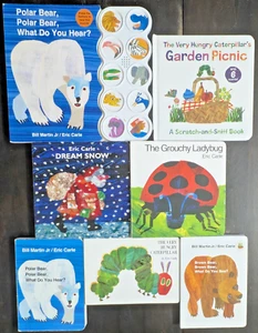 ERIC CARLE 7 BOARD BOOK LOT CHILDRENS TODDLER PICTURE BOOKS CATERPILLAR BEAR - Picture 1 of 3