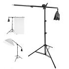 Photo Studio 200cm Light Stand with 140cm Extension Boom Arm and Single Clamp UK