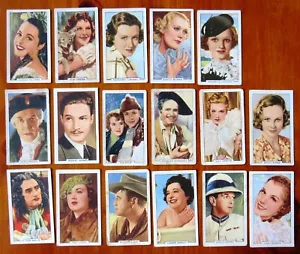 1935 Vintage GALLAHER Tobacco Cards: PORTRAITS OF FAMOUS STARS x 17 - Picture 1 of 2