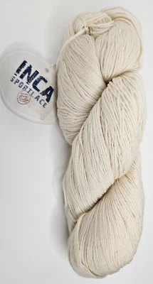 Hilo pintado a mano Inca Sportlace, #6 marfil, mezcla de lana/poliamida, 100 g/375 yd Foto 1 de 2