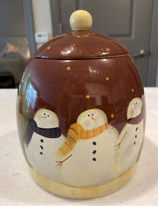 Demdaco Christmas Winter Whimsy Snowmen Deb Hrabik Cookie Jar