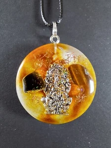 Orgonit Anhänger "Selbstbewusstsein" Orgon Ganesha Tigerauge Goldobsidian  - Bild 1 von 6