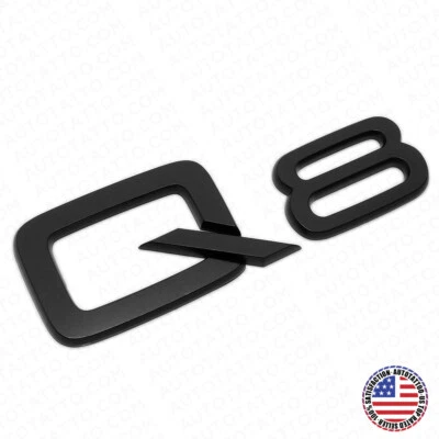 Audi Q8 Matte Black Rear Letter Liftgate Nameplate Trunk Emblem Badge Sport - Image 1 of 4