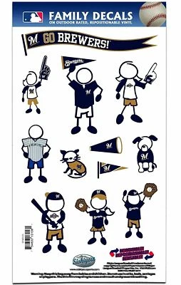 Milwaukee Brewers Outdoor Rated Vinyl Family Decals MLB Licensed Baseball - Image 1 of 3