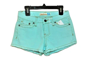 NWT GIRLS size 12 VINTAGE HAVANNA AQUA MIST DISTRESSED CUT OFF DENIM SHORTS - Picture 1 of 3
