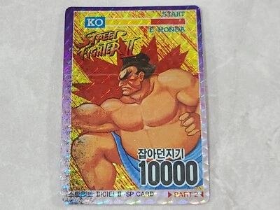 Super Rare Street Fighter 2 Prism Card Korean Version E. Honda for Trading Game - Image 1 of 4
