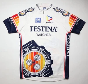 LOTUS FESTINA ANDORRA 1993 90 CYCLING SHIRT JERSEY TRIKOT MAILLOT SANTINI MEN XL - Picture 1 of 12