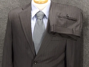Joseph & Feiss Mens Suit 38R 32X29 Pants Gray Pinstripe Wool 2 Btn Jacket - Picture 1 of 12