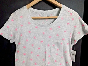 T-shirt donna Gap grigio erica chiaro rosa taglia XS cotone ALBERI DI PALMA facile nuova - Foto 1 di 3