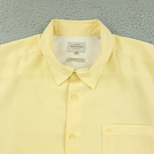 Quicksilver Waterman Shirt Mens 2XL XXL Yellow Comfort Fit Beach Camp Fish Surf - Picture 1 of 13