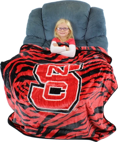 NC State Wolfpack Raschel Throw Blanket, 60 in by 50 In Cover