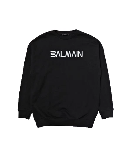 Moletom unissex BALMAIN NOVO LOGOTIPO PRETO BT4Q40 930AV - Imagem 1 de 1