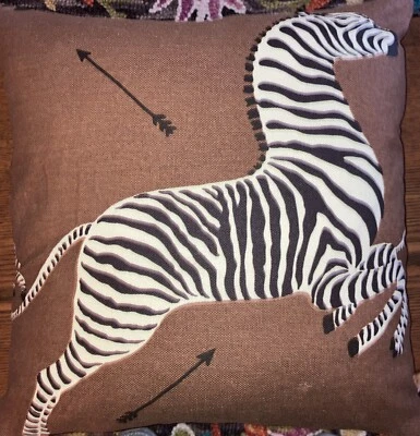 Scalamandré Zebra Pillow, Custom Made 16 1/2” X 16 1/2” - Image 1 of 4