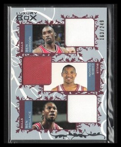 BEN GORDAN CHRIS DUHON BEN WALLACE 2007 Topps Luxury Box Tri Relic 163/249 BULLS