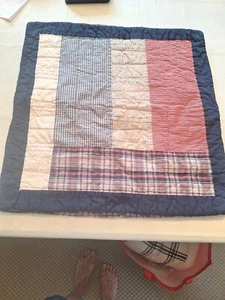 Pottery Barn Kids Two Quilted Patchwork European Shams Red White & Blue 2013 - Picture 1 of 12