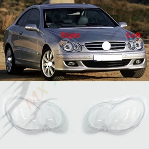 A Pair Front Headlight Lens Shell + Seal Glue For Mercedes W209 CLK 2004-2009 - Picture 1 of 9