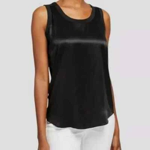 LAFAYETTE 148 NEW YORK Perla Luxe Reversible Black Silk Charmeuse Blouse - MDS - Picture 1 of 8