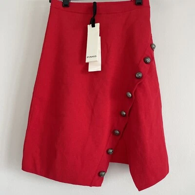 Falda tejida asimétrica roja Pinko para mujer talla XS nueva con etiquetas Foto 1 de 4