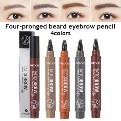 Microblading Waterproof Tattoo Eyebrow Ink Pen LongLasting Eye Brow Pencil Fork~ - Image 1 of 4