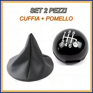 CUFFIA E POMELLO LEVA CAMBIO 6 MARCE NERO PER FIAT 500 500C 07 GHIERA CORNICE - Imagen 1 de 4