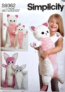 Simplicity Pattern S9362  Plush Body Pillows   Kitty, Chihuahua - Picture 1 of 2