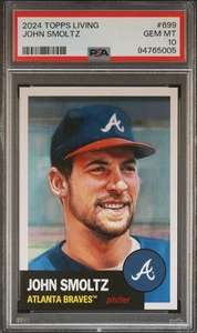 2024 Topps Living Set # 699 JOHN SMOLTZ Atlanta Braves HOF GEM MINT PSA 10 - Foto 1 di 2