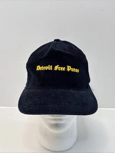 Vintage 80s Detroit Free Press Corduroy Snapback Hat Adjustable - Picture 1 of 8