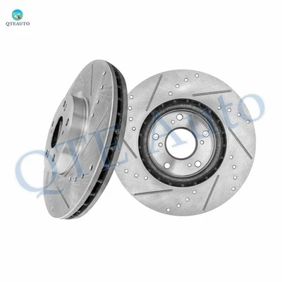 Front Drilled Slotted Brake Disc Rotors 300mm For 2002-2006 Acura RSX Type-S - Image 1 of 4
