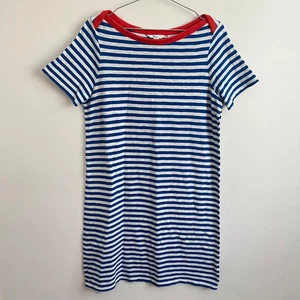 Boden T-Shirt Dress Jersey Blue White Striped Red Trim - Women's Size UK 14 R - Picture 1 of 8