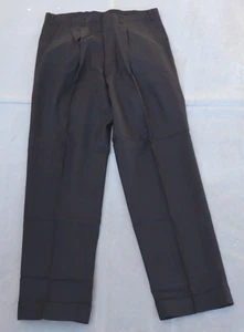 Vintage 1940s mens black blue pleated rockabilly pants 32W x 30.5L - Picture 1 of 10