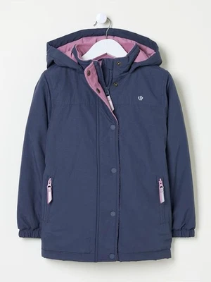 COSY FAT FACE LEAH HOODED WINTER COAT GIRL NAVY PINK 4-5 YEARS. RRP £55. BNWT - Image 1 of 4