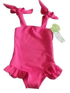 YOUNGER TREE Hot Pink One Piece Bathing Suit Toddler Size 18-24 Months - Picture 1 of 12
