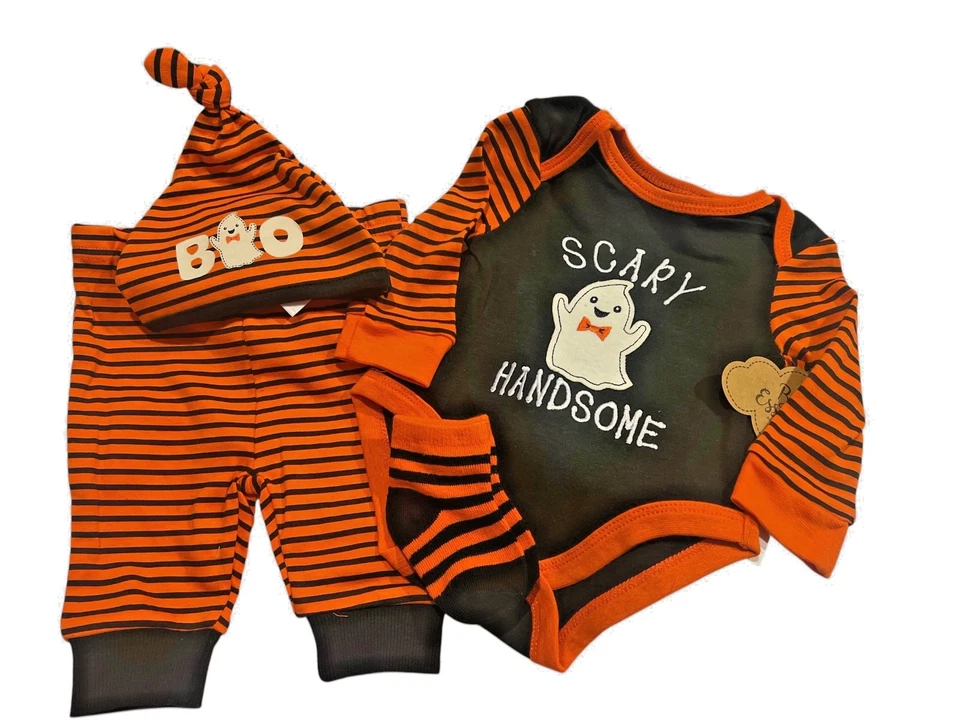 Juego de fantasmas "Scary Handsome" de 4 piezas para niños talla 6 meses ¡NUEVO CON ETIQUETAS! Foto 1 de 1