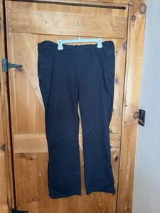 St Johns Bay Pants Mens Cotton Blend 42x32 Black Flat Front Straight Fit Stretch - Picture 1 of 4